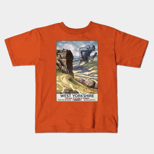 West Yorkshire Giant Kids T-Shirt by ChetArt